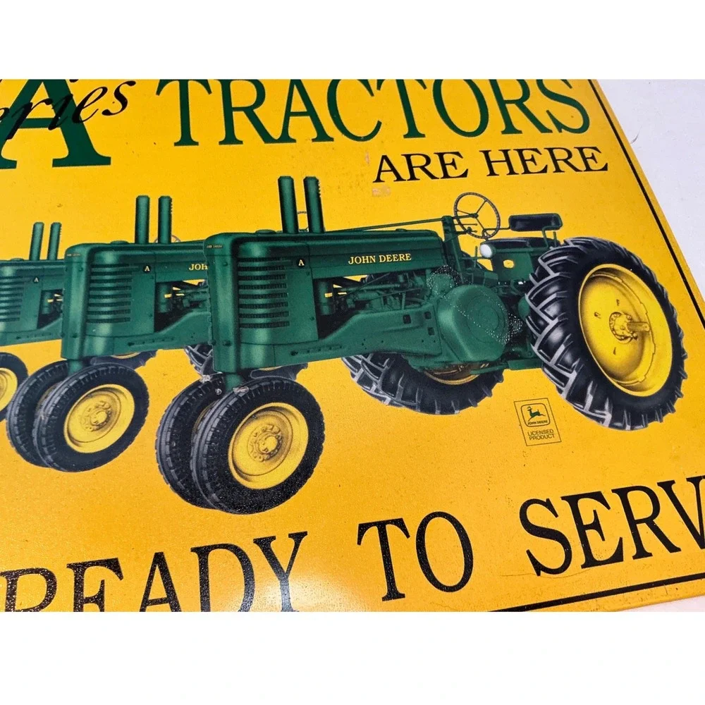 John Deere Vintage Style Metal Tin Sign A Series Tractors Farm Decor Yellow